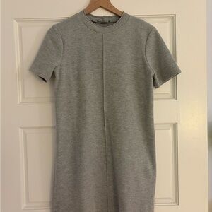 Zara Short Sleeve Heather Gray Knee-Length Dress